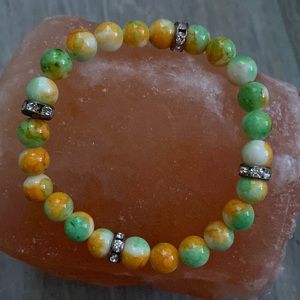 Orange and Green Jasper Stretch Bracelet